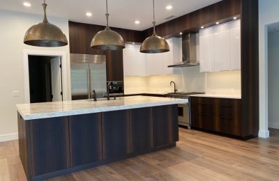 Modern Oak & High Gloss Kitchen Cabinets - Modern Transitional - Straw Woodwork Gainesville Florida