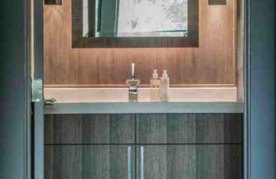 Concrete Sink & Grey Wood Cabinets - Gainesville Florida Straw Custom Woodwork