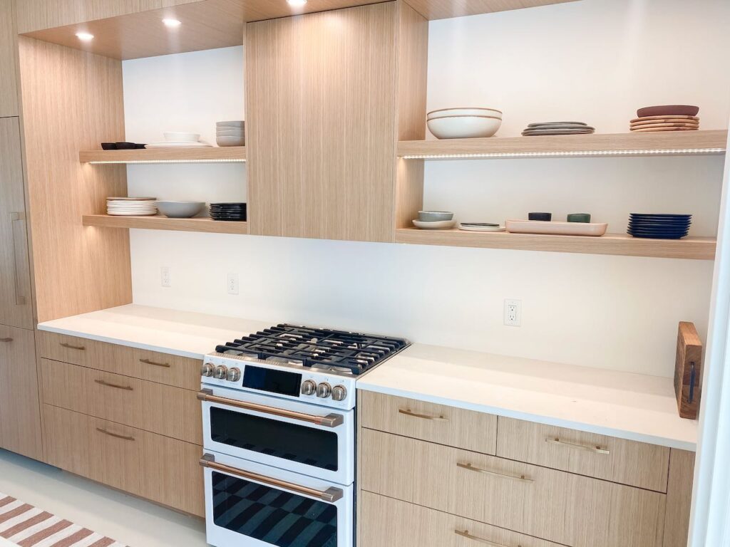 white oak custom contemporary kitchen cabinets - straw woodwork