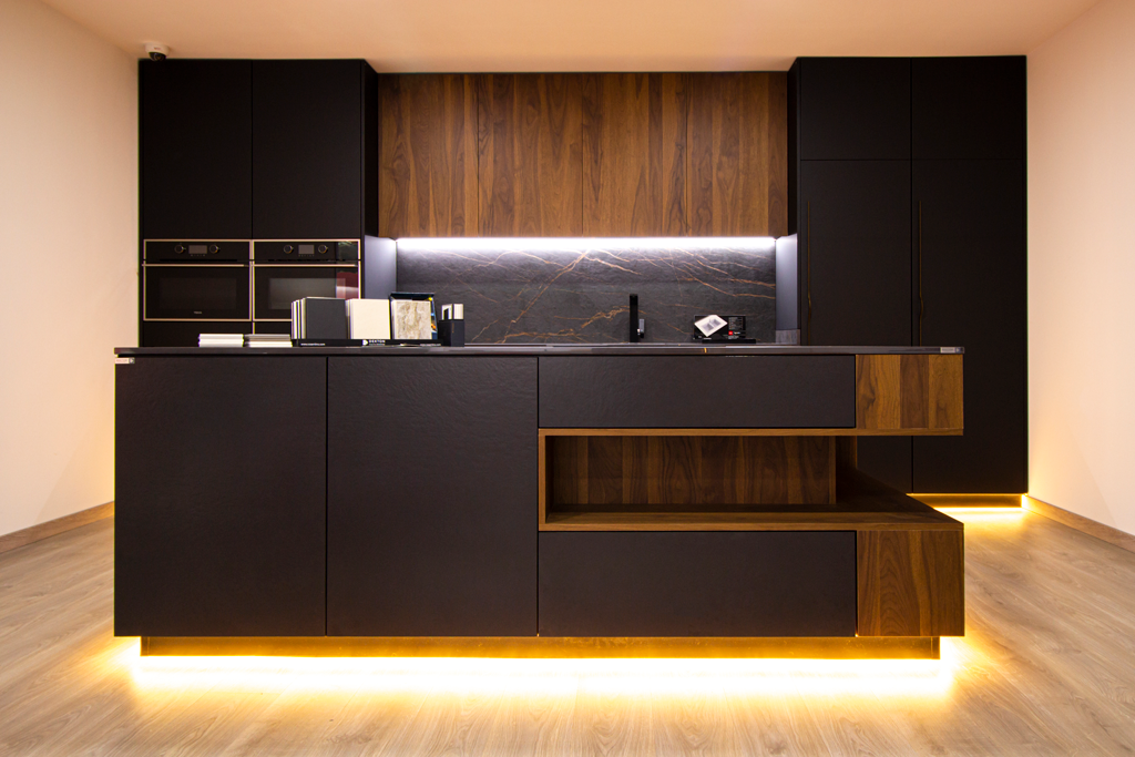 dekton and walnut kitchen inspiration image
