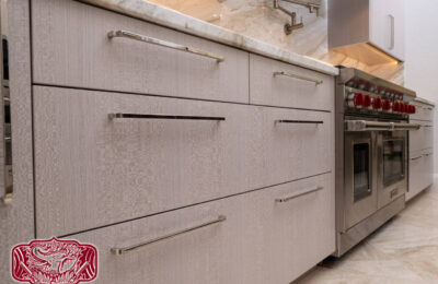 Silver custom kitchen modern cabinets