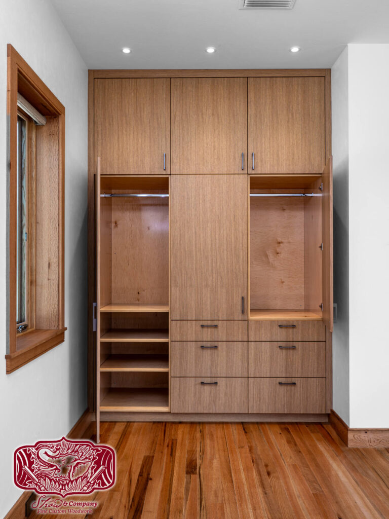 White Oak Built In Closet and Wardrobe - Straw Woodwork | Modern Kitchen  Cabinets & Custom Hand Craftred Furniture. Gainseville Florida