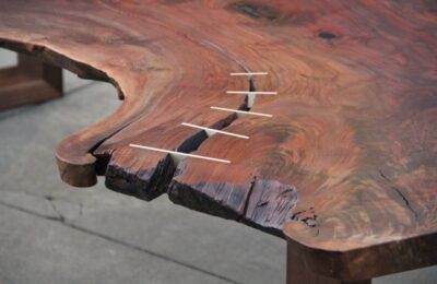 custom live edge walnut dining table