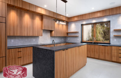 grain matched wood modern cabinets florida