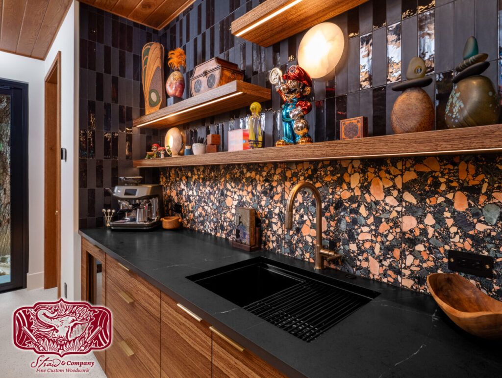 Zebrawood Horizontal Grain Office Cabinets - Straw Woodwork Zebrawood Horizontal Grain Office Cabinets - Straw Woodwork