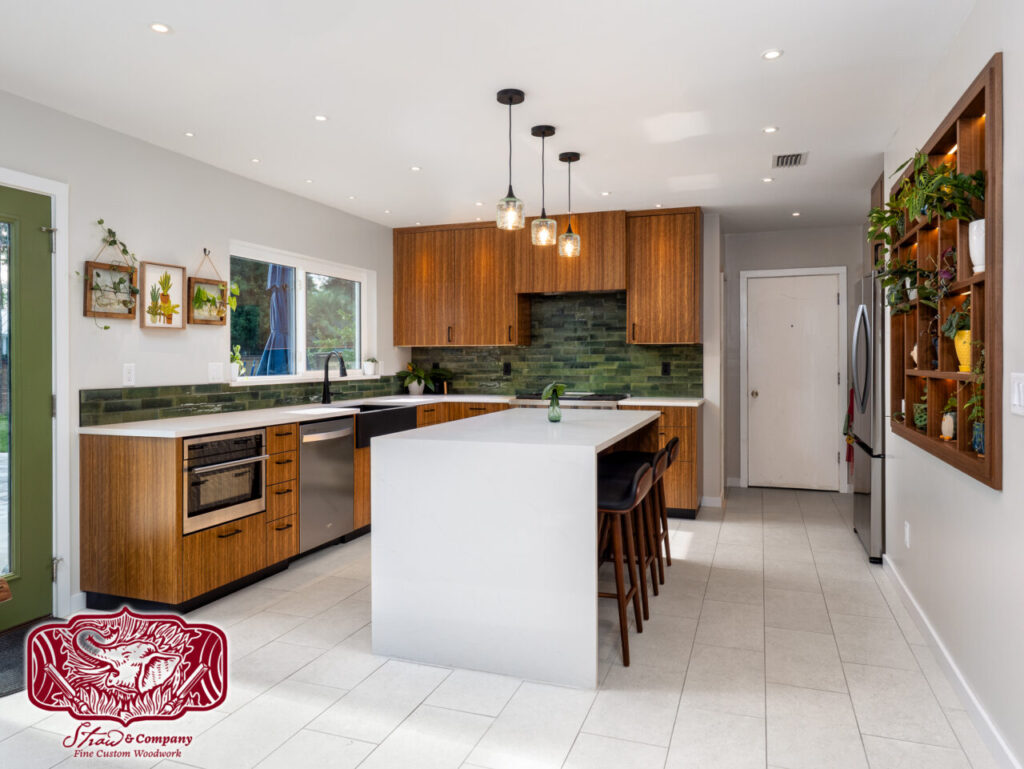 custom ranch design modern cabinets lighting in kitchen
