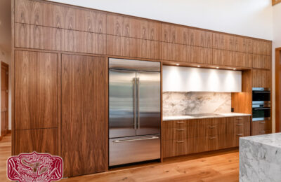 modern design walnut and white kitchen cabinet maker