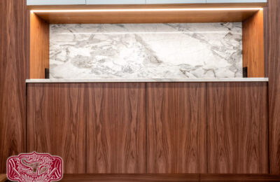 sequenced and matched walnut veneer